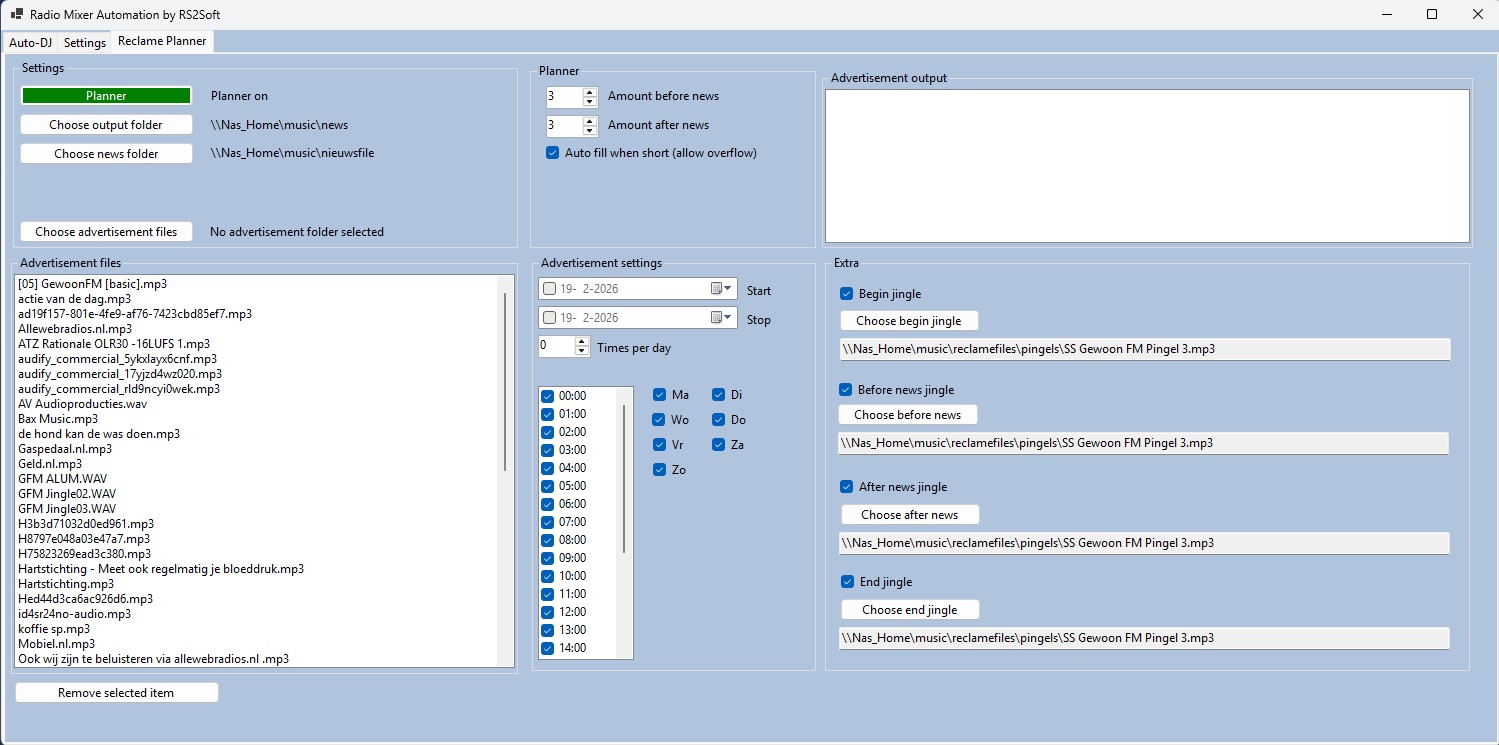 Reclame nieuws planner